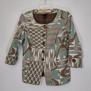 Multiples Patterned Women's Jacket, Size XS